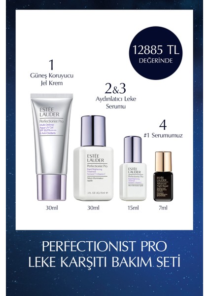 Perfectionist Pro Leke Karşıtı Bakım Seti - Güneş Kremi 30ML, Leke Serumu 30ML+15ML, Gece Serumu 7ml