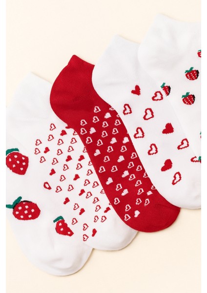 Kız Çocuk Çilek Desenli 5'li Patik Çorap fırsatları