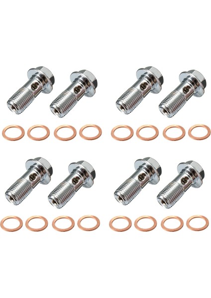 8x Motosiklet Paslanmaz Fren Banjo Cıvatası M10 x 1 0mm Caliper Ana Silindir (Yurt Dışından)
