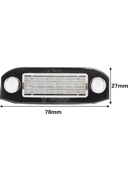 2pcs Araba LED Plaka Işık Volvo S80 XC90 S40 V60 XC60 S60 C70 V50 XC70 V70 Beyaz (Yurt Dışından) indirimleri