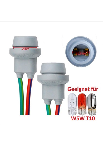 4x T10 Soket W5W Adaptörü Yumuşak Kauçuk Işık Tutucu Araç Aksesuarları Erkekten Kablo ile Kadın Tel Konektörü (Yurt Dışından) modelleri