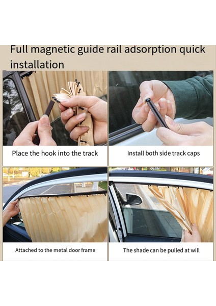 1 Çift Siyah Arka Araba Güneş Enerjisi Otomatik Geri Çekilebilir Araba Perdeleri Araba Penceresi Güneş Koruması Araba Yalıtım Gölgeleme (Yurt Dışından)