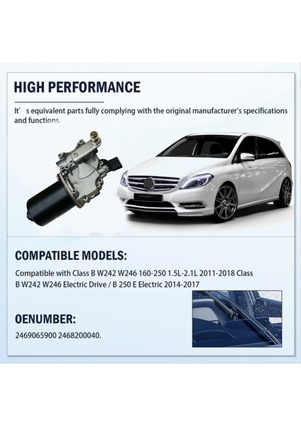 Mercedes B-Serisi W246 &amp Cla W242 (2011-2018) 2468200040 Için Ön Cam Silecek Motoru (Yurt Dışından) indirimleri