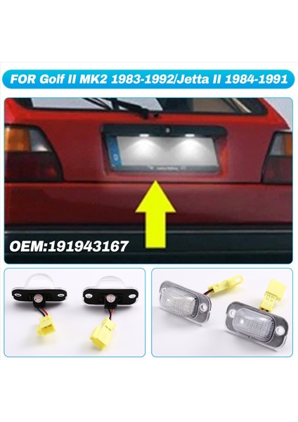 Araba LED Arka Plaka Açık Beyaz Lamba 191943167 Vw Golf Iı Mk2 Jetta Iı Seat Toledo I (Yurt Dışından) fırsatları
