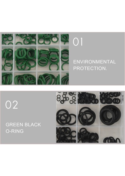 495PCS 36 Boyutlar O-Ring Kiti Siyah ve Yeşil Metrik O Halka Contalar Kauçuk O Halka Contaları Yağ Direnci 270 Pcs + 225 Pcs (Yurt Dışından) fiyatları