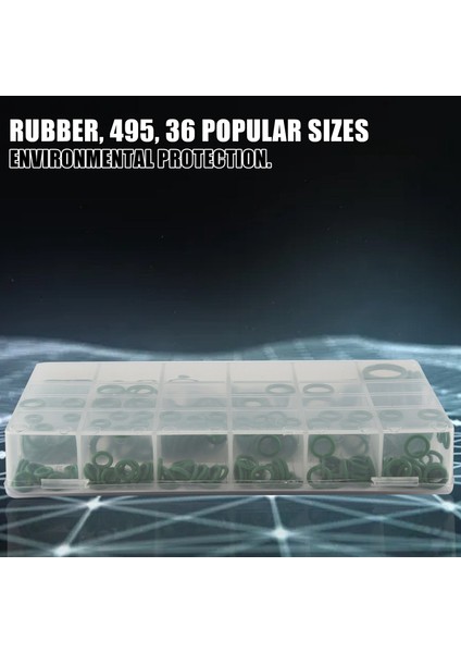 495PCS 36 Boyutlar O-Ring Kiti Siyah ve Yeşil Metrik O Halka Contalar Kauçuk O Halka Contaları Yağ Direnci 270 Pcs + 225 Pcs (Yurt Dışından) modelleri