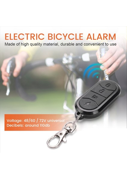 Ebike Alarm Sistemi Çift Uzaktan Kumanda 36V 48V 60V 72V Alarm Aksesuarları Evrensel Su Geçirmez Elektrikli Bisiklet Değiştirme (Yurt Dışından) indirimleri