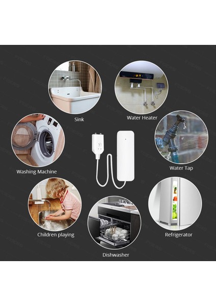 Tuka Wifi Sızıntı Alarm Alarm Su Sızıntı Sensörü Dedektörü Taşkın Seviyesi Alarm Su Dedektörü Ev Mutfak Banyosu (Yurt Dışından)