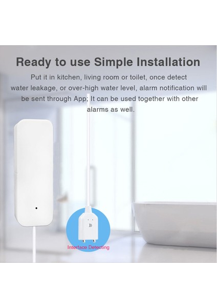 Tuka Wifi Sızıntı Alarm Alarm Su Sızıntı Sensörü Dedektörü Taşkın Seviyesi Alarm Su Dedektörü Ev Mutfak Banyosu (Yurt Dışından) fiyatları