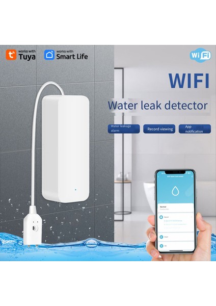 Tuka Wifi Sızıntı Alarm Alarm Su Sızıntı Sensörü Dedektörü Taşkın Seviyesi Alarm Su Dedektörü Ev Mutfak Banyosu (Yurt Dışından) indirimleri