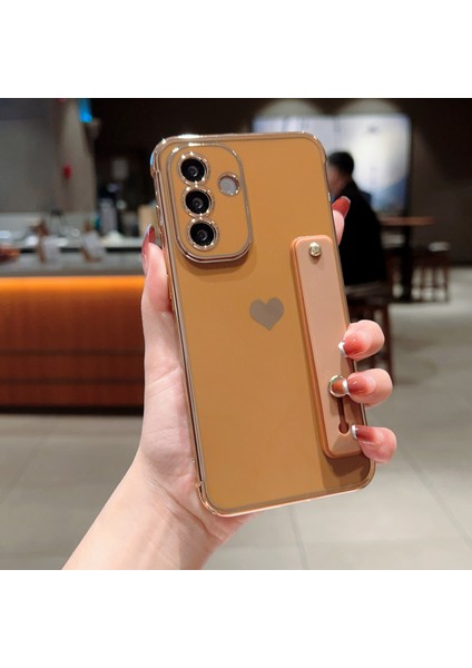 Samsung Galaxy A55 5g Galvanik Kenar Yumuşak Tpu Telefon Kılıfı ve Şerit Destekli (Yurt Dışından)