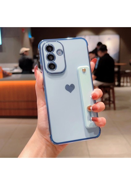 Samsung Galaxy A55 5g Galvanik Kenar Yumuşak Tpu Telefon Kılıfı ve Şerit Destekli (Yurt Dışından)