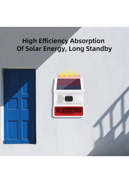 2x Kablosuz Güneş Flaş Alarmı Işık Sesli Flash Dış Mekan Alarm Sireni 433MHZ Wifi Gsm Alarm Sistemi Ev Çiftlik (Yurt Dışından) fırsatları