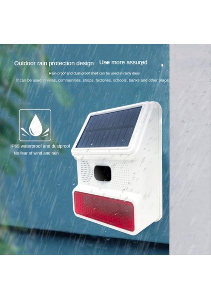 Kablosuz Güneş Flaş Alarmı Işık Sesi Flaş Dış Mekan Alarm Sireni 433MHZ Wifi Gsm Alarm Sistemi Ev Çiftlik (Yurt Dışından) fırsatları