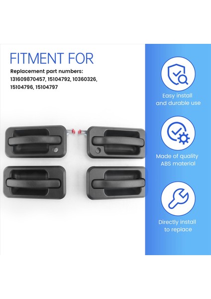 4pcs Dış Dış Dış Kapı 2003-2009 Için Otomatik Parçalar Hummer H2 Siyah Dokulu 131609870457 15104792 10360326 (Yurt Dışından) indirimleri