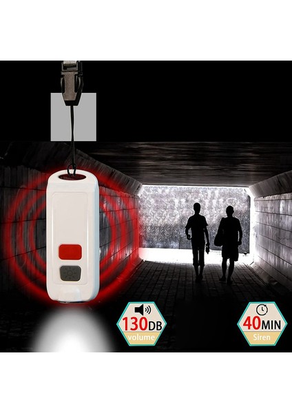 3x Kişisel Alarm Sos LED Işığı Olan Kadınlar Için Güvenlik Alarmı 130DB Siren Çocuk Büyükleri Için Su Geçirmez Anahtarlık Ses Cihazı (Yurt Dışından) fiyatları