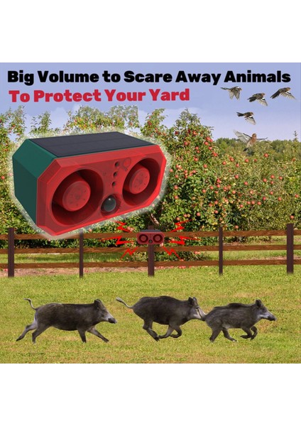 Yeni Süper Sesli Güneş Alarmı Hayvan Kovucu 2 Hoparlör Kaydı Hareket Algılama Alarm Sensörü Flaş Indüksiyonu (Yurt Dışından) modelleri