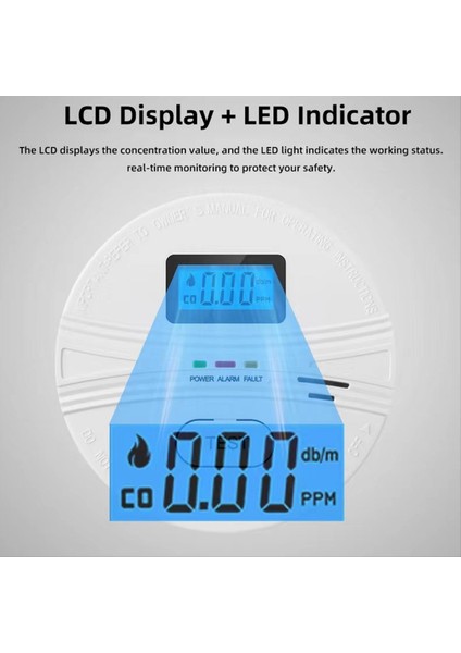 2 Co &amp Duman Alarmı Karbon Monoksit Dedektörleri Duman Detektörü Alarmda 85DB Ev ve Mutfak LCD Ekran B (Yurt Dışından) indirimleri