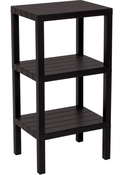 3 RAFLI SİYAH MODÜLER ÜNİTE PLASTİK 38x29x74 cm (4989)