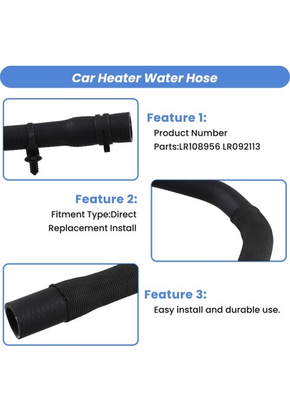 Araba Isıtıcı Su Hortum Radyatör Bağlantı Hortumu LR108956 Land Rover Ranger Rover Velar Defender Için LR092113 (Yurt Dışından) fırsatları