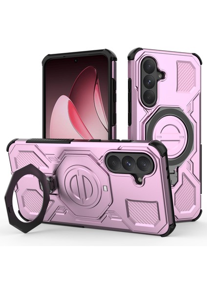 Samsung Galaxy A56 5G Manyetik Kılıf Döner Metal Ayaklı Darbeye Dayanıklı PC + TPU Telefon Arka Kapağı (Yurt Dışından)