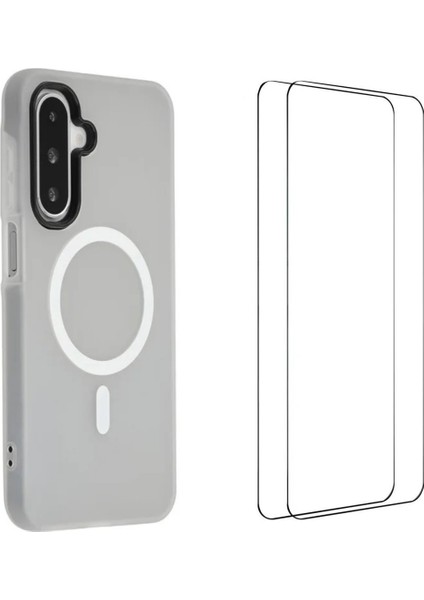 Samsung Galaxy A56 5g Manyetik Kılıf Mat Pc Tpu Telefon Kılıfı 2 Adet Ekran Filmi ile (Yurt Dışından)