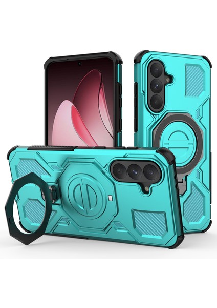 Samsung Galaxy A56 5G Manyetik Kılıf Döner Metal Ayaklı Darbeye Dayanıklı PC + TPU Telefon Arka Kapağı (Yurt Dışından)