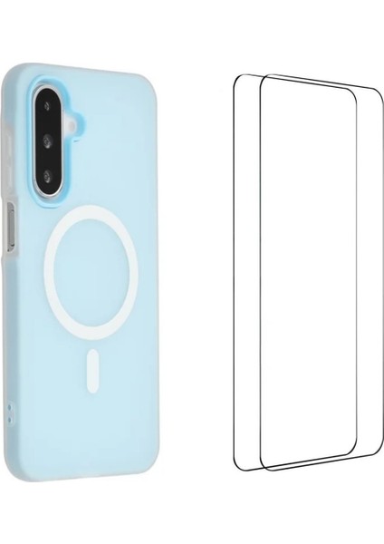 Samsung Galaxy A56 5g Manyetik Kılıf Mat Pc Tpu Telefon Kılıfı 2 Adet Ekran Filmi ile (Yurt Dışından)