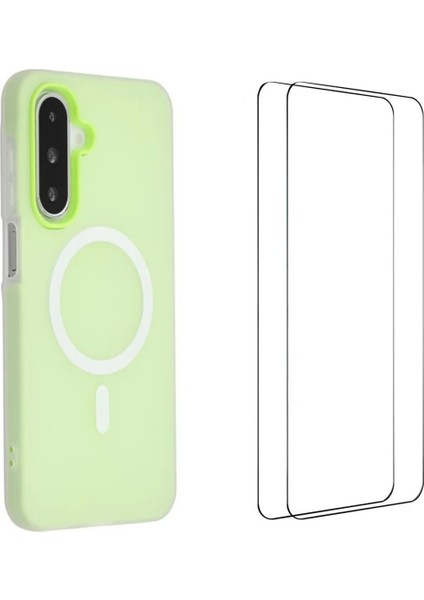 Samsung Galaxy A56 5g Manyetik Kılıf Mat Pc Tpu Telefon Kılıfı 2 Adet Ekran Filmi ile (Yurt Dışından)