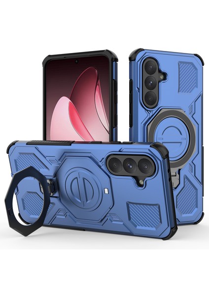 Samsung Galaxy A56 5G Manyetik Kılıf Döner Metal Ayaklı Darbeye Dayanıklı PC + TPU Telefon Arka Kapağı (Yurt Dışından)