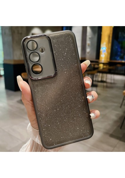 Samsung Galaxy A56 5g Şeffaf Tpu Telefon Kılıfı ve Kamera Lens Koruyucu Parıltılı Çıkartma (Yurt Dışından)