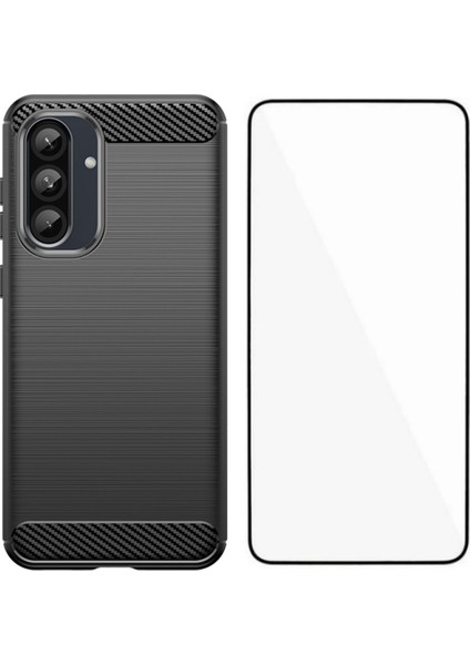 Samsung Galaxy A56 5g Büyük Lens Deliği Fırçalanmış Doku Tpu Telefon Kılıfı Ekran Filmi ile (Yurt Dışından)