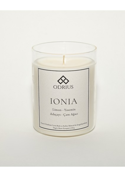 IONIA Kokulu Mum – Limon & Adaçayı – Ferahlatıcı Bitkisel Koku – El Yapımı Uzun Süreli Mum – Soya & Hindistan Cevizi Bazlı ve Rafine Mineral ile Zenginleştirilmiş Özgün Mum Karışımı – 150 gram fiyatları