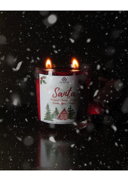 SANTA Kokulu Mum – Portakal, Tarçın & Vanilya – Yılbaşı Ruhunu Yansıtan Sıcak Atmosfer – Soya & Hindistan Cevizi Bazlı ve Rafine Mineral ile Zenginleştirilmiş Özgün Mum Karışımı – 150 Gram - ODRIUS fırsatları