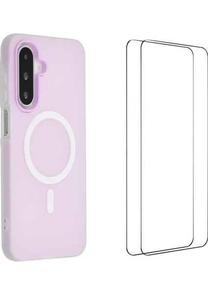 Samsung Galaxy A56 5g Manyetik Kılıf Mat Pc Tpu Telefon Kılıfı 2 Adet Ekran Filmi ile (Yurt Dışından)