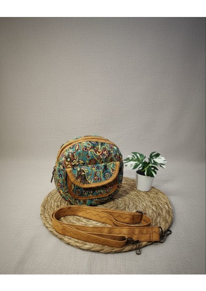 Otantik Mozaik Desen Yuvarlak Kadın Çantası