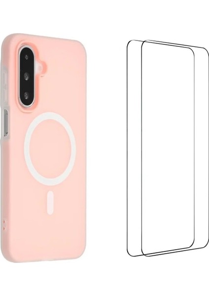 Samsung Galaxy A56 5g Manyetik Kılıf Mat Pc Tpu Telefon Kılıfı 2 Adet Ekran Filmi ile (Yurt Dışından)