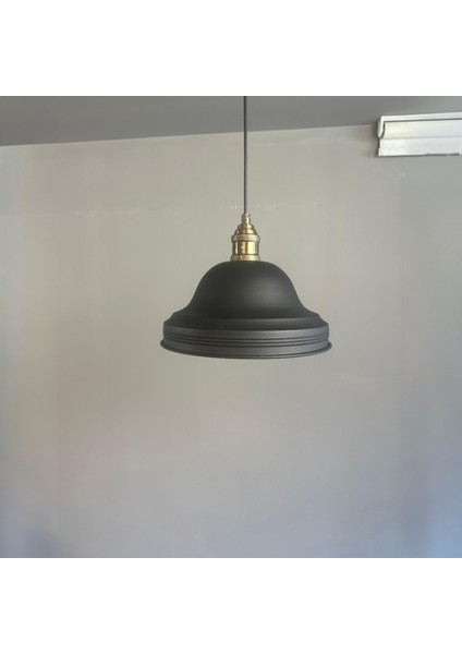 Ulmete Siyah Lale Başlık Tekli Sarkıt Avize Salon Ofis Otel Avizeleri Tasarım Vintage indirimleri