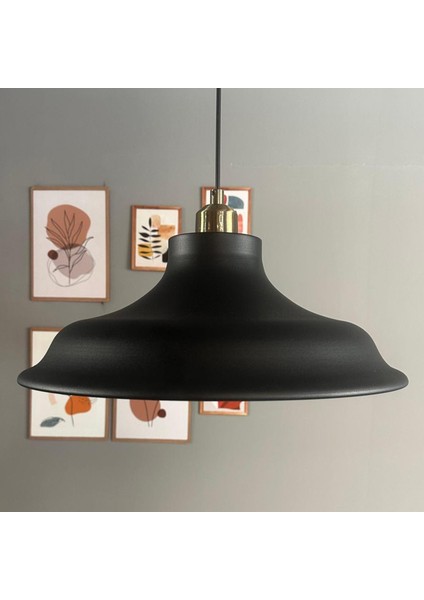 Bergo Siyah Yarım Lale Başlık Avize Salon Oturma Odası Yatak Odası Sarkıt Modeli modelleri