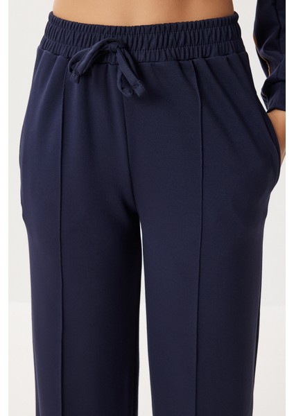 Kontrast Şeritli Modal Alt-Üst Takım LCI0062 Lacivert indirimleri