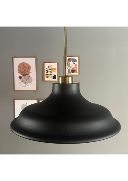 Bergo Siyah Ince Eskitme Başlık Avize Salon Oturma Odası Yatak Odası Sarkıt Modeli