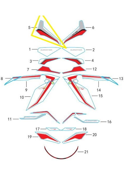 SRK400RR Ön Kafa Stıcker Sağ