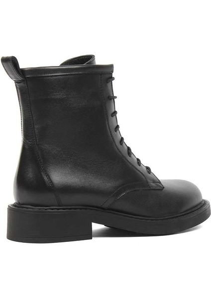 Kadın Siyah Bağcıklı Fermuarlı Deri Bot fırsatları