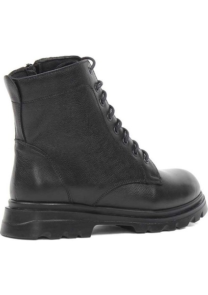 Kadın Siyah Bağcıklı Fermuarlı Kalın Topuklu Deri Bot fırsatları