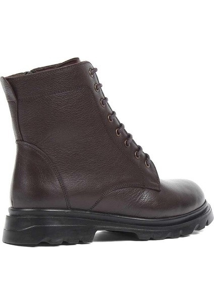 Kadın Kahverengi Bağcıklı Fermuarlı Kalın Topuklu Deri Bot fırsatları