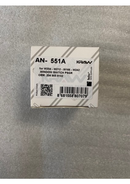 Mercedes W204 X204 Tekli Cam Düğmesi 2049058102 modelleri