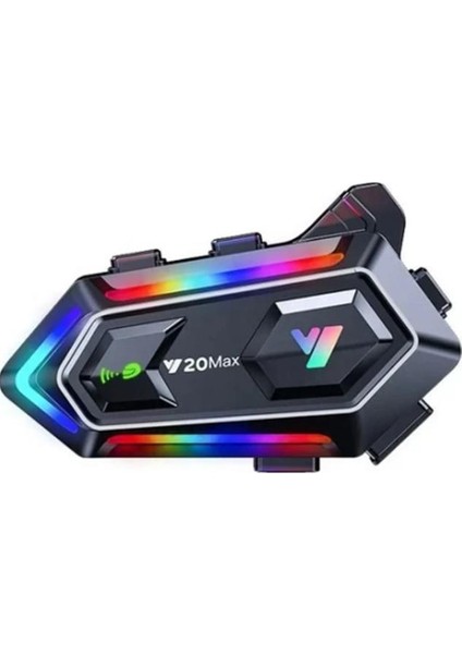 V20 Max Wireless Intercom Akıllı Motosiklet Kask Kulaklığı (300 Metreye Kadar Etkili)