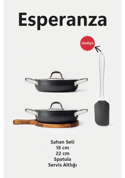 Esperanza Sahan Seti 6 Parça Siyah fırsatları