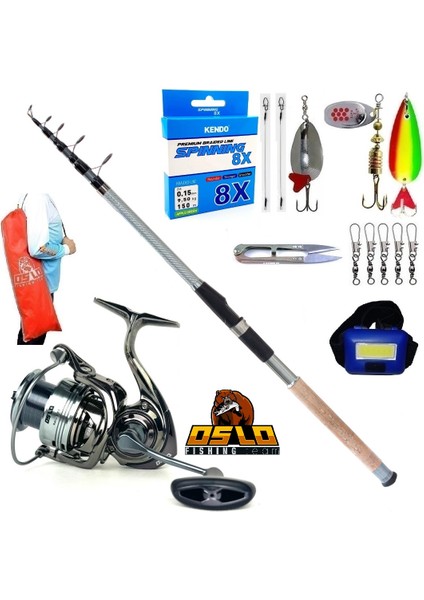 Next 4000 270CM 60-120GR Remixon Carbo-X Turna Tele Spin Olta Takımı Seti