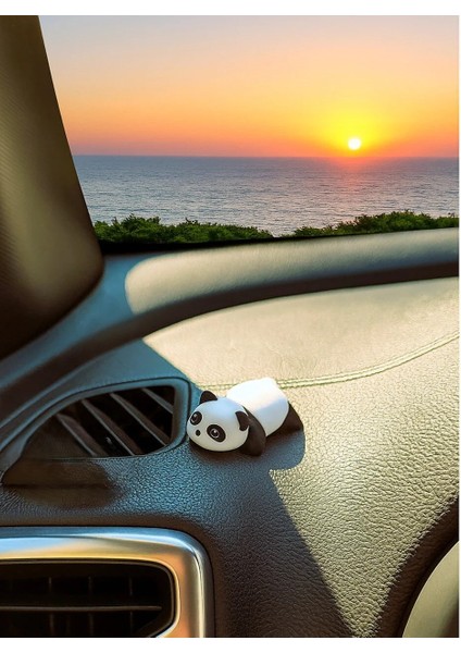 1 Adet Mini Panda Araç Içi Aksesuar, Araba Torpido Süsü, Klima Süsü, Panda Dekor, Masa Dekoru, Dikiz Aynası Süsü